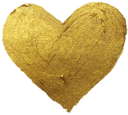 Gold Metallic Heart Brushstroke 	