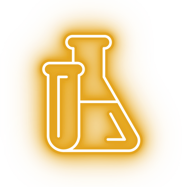 Neon yellow beakers icon